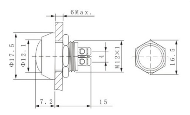 représentation en aluminium de presse de terminal de vis de commutateur de bouton poussoir de C.C de 2A 36V bonne