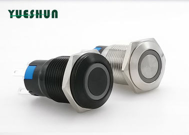 Chine le type LED d&#039;anneau du commutateur de bouton poussoir de 1NO 1NC 16mm a illuminé imperméable dessus distributeur
